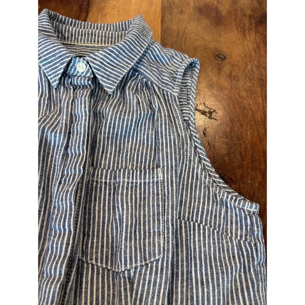 Anthropologie blue white striped shorts romper women's size 0 nautical preppy - Picture 7 of 9